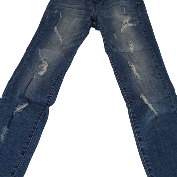 Hammer Ripped Denim Skinny Jeans Distressed Juniors Size 11 Raw Hem - Picture 2 of 11